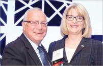 Jennie R. Crews, MD, MMM, FACP, ACCC President (right), and Cary A. Presant, MD, FACP, FASCO, Recipient of the ACCC David King Award (left). Photo courtesy of the ACCC.